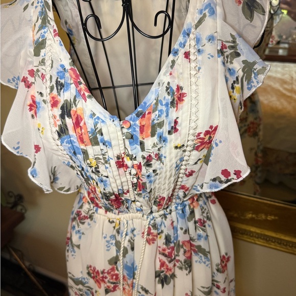 Abercrombie & Fitch Floral Midi Dress with Ruffle Sleeves - Picture 5 of 6
